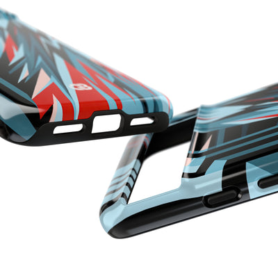 Blue Tough Phone Case for Google Pixel - Glitch Peak Cyan