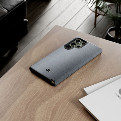 Silver Tough Phone Case for Samsung - Satin Chrome Grain