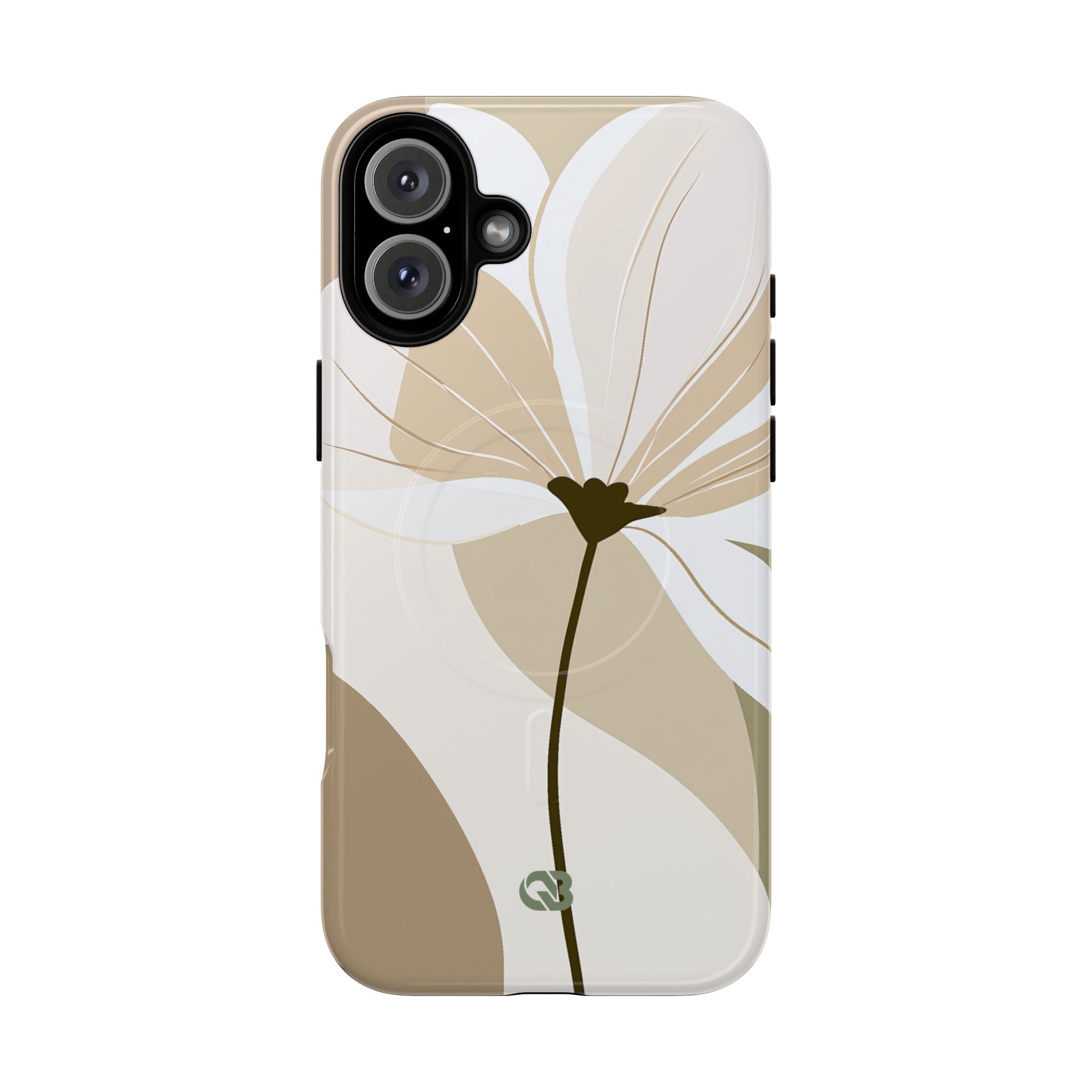 Beige Tough 2.0 Magsafe Phone Case for iPhone - Sage Linen Magnolia