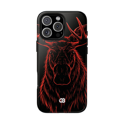 Crimson Horizon Moose · Tough Phone Case for iPhone · Black