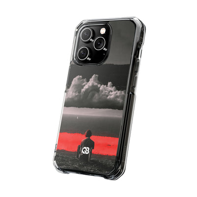 Crimson Horizon · Clear Impact Magnetic Phone Case for iPhone ·  Black