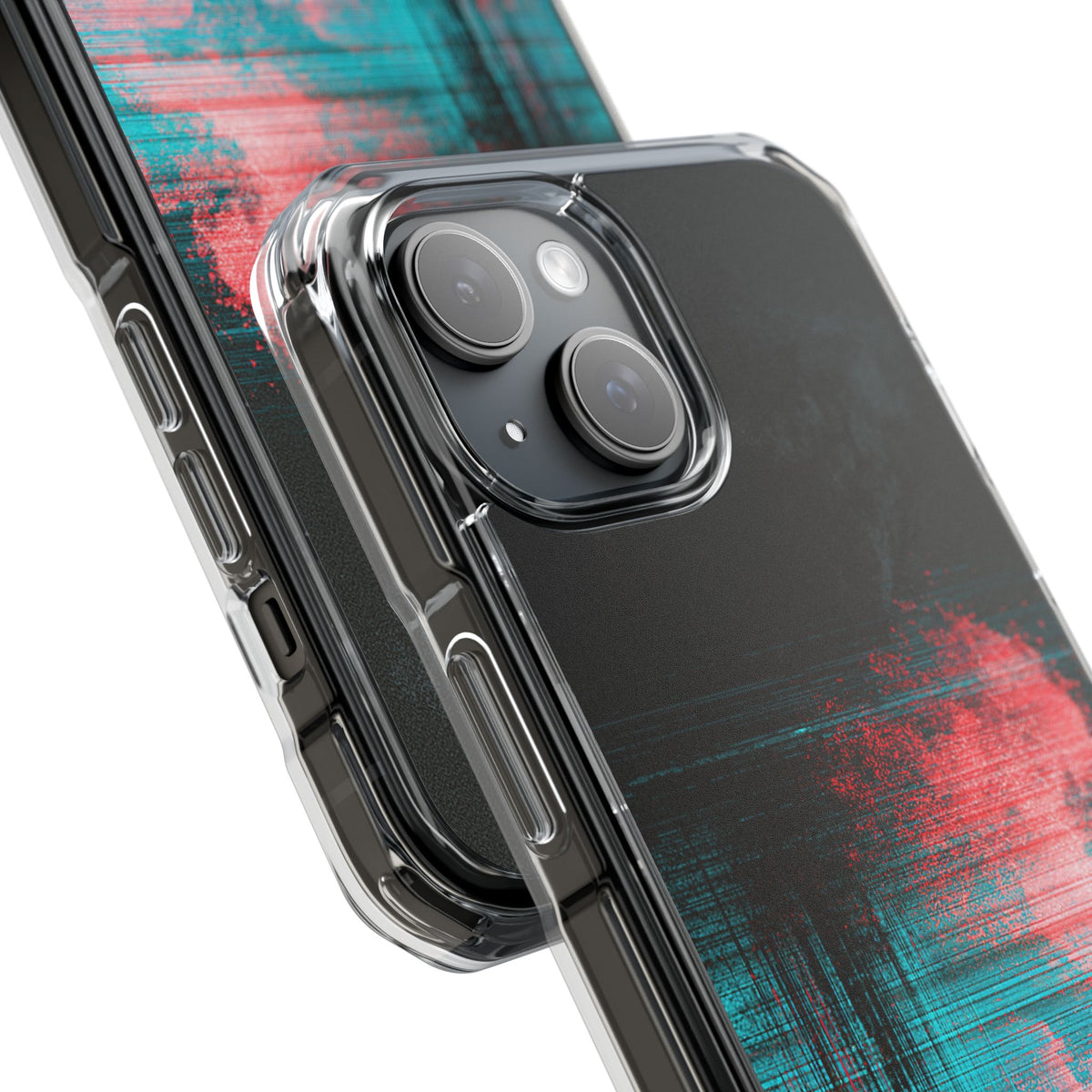 Digital Signal Drift · Clear Impact Magnetic Phone Case for iPhone · Black