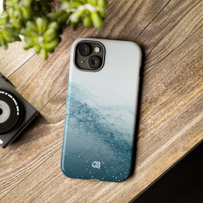 Teal Tough Phone Case for iPhone - Cyan Vector Lattice