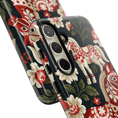 Nordic Dala Meadow · Tough Phone Case for Samsung · Red