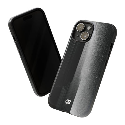 Black Tough Phone Case for iPhone - Brutalist Pixel Monolith