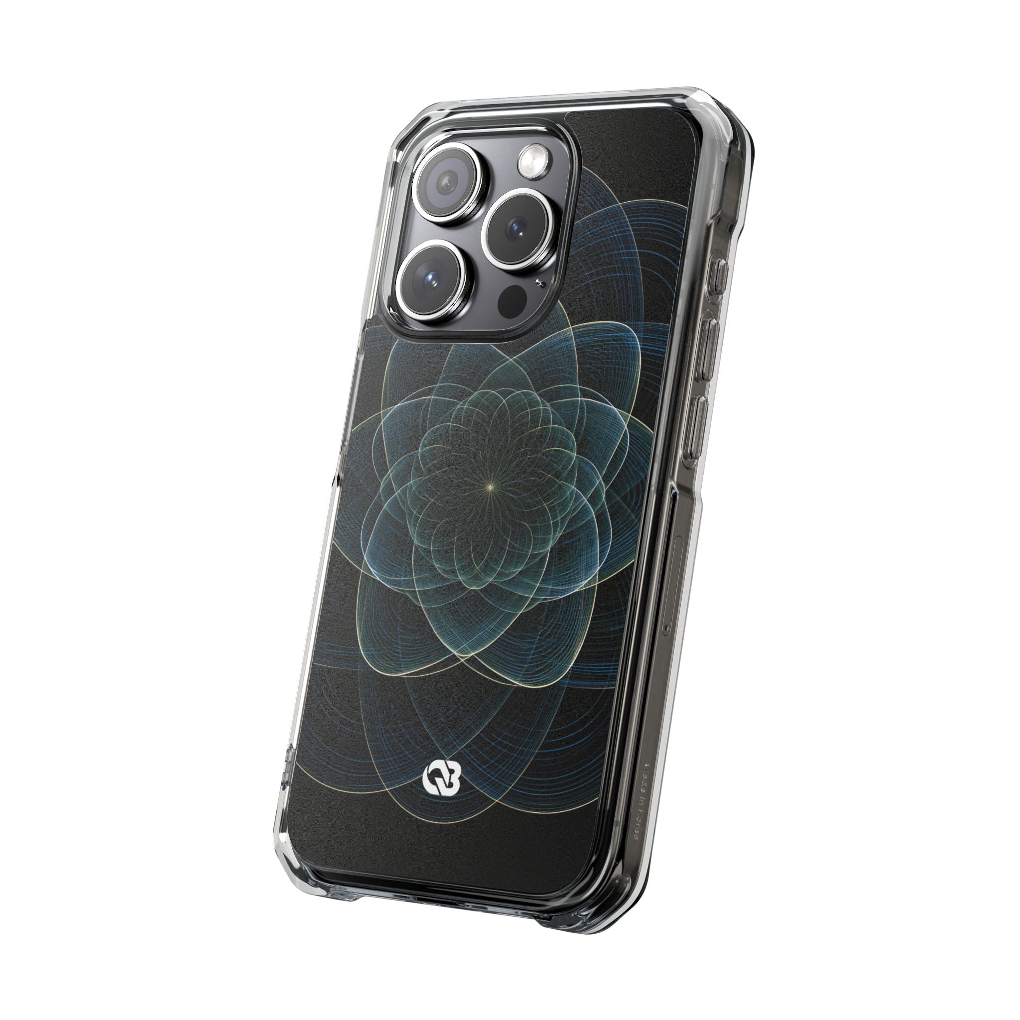 Blue Impact MagSafe Phone Case for iPhone - Celestial Wireframe Bloom
