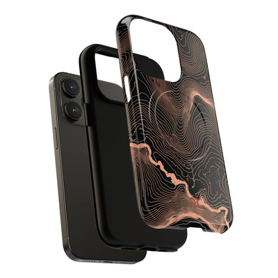 Orange Tough 2.0 Magsafe Phone Case for iPhone - Salmon Ridge Topo
