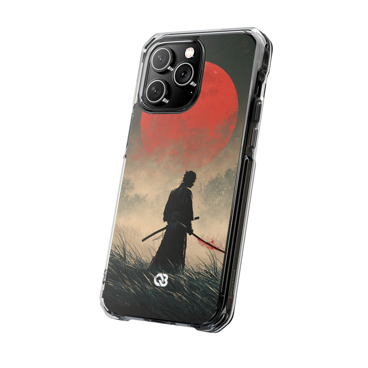 Crimson Moon Ronin · Clear Impact Magnetic Phone Case for iPhone · Red