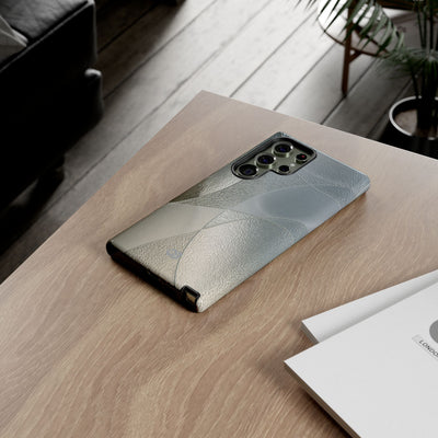 Silver Tough Phone Case for Samsung - Frosted Silver Mosaic