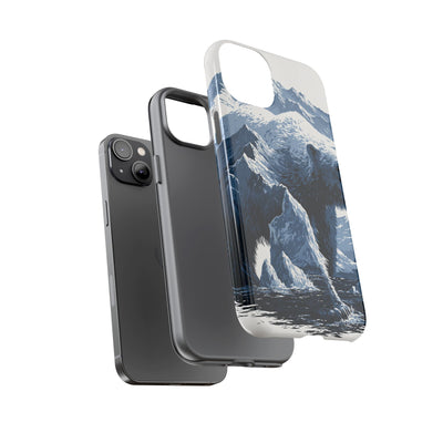 Fjord Summit Bear · Tough Phone Case for iPhone · Blue