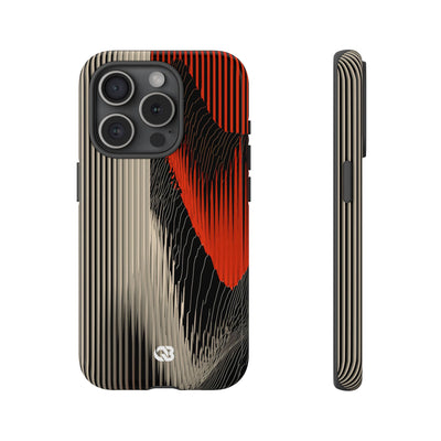Red Tough Phone Case for iPhone - Crimson Pulse Topo