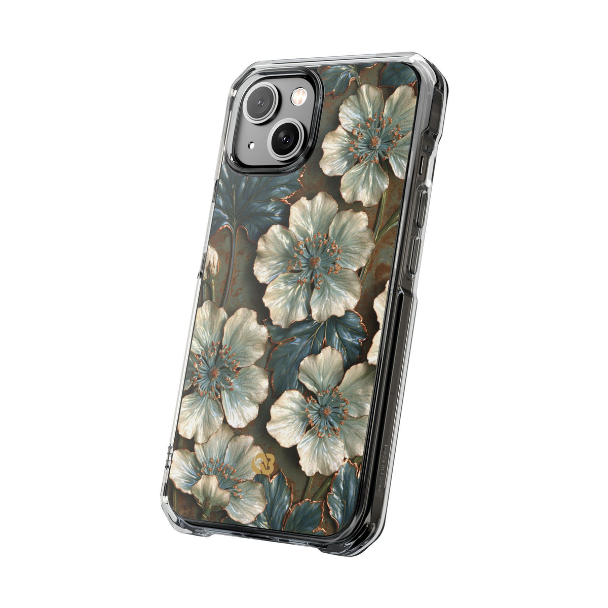 Gilded Blossom Reverie · Clear Impact Magnetic Phone Case for iPhone · Teal