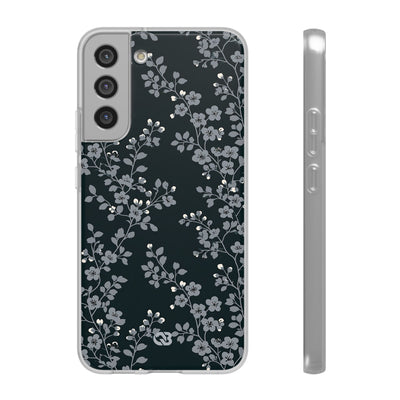 Black Lite Phone Case for Samsung - Midnight Slate Blossom
