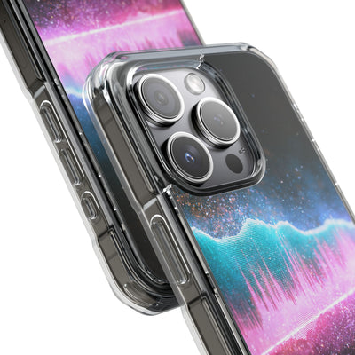 Digital Frequency · Clear Impact Magnetic Phone Case for iPhone · Pink