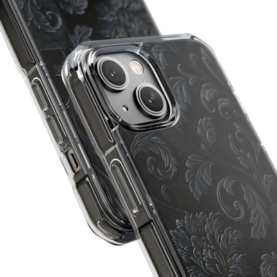 Obsidian Damask · Clear Impact Magnetic Phone Case for iPhone ·  Black