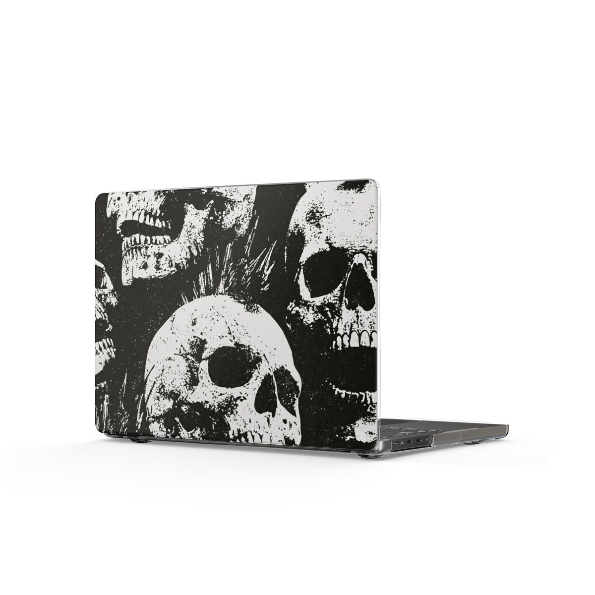 Punk Skull Riot · Clear Hard Case for MacBook · Black
