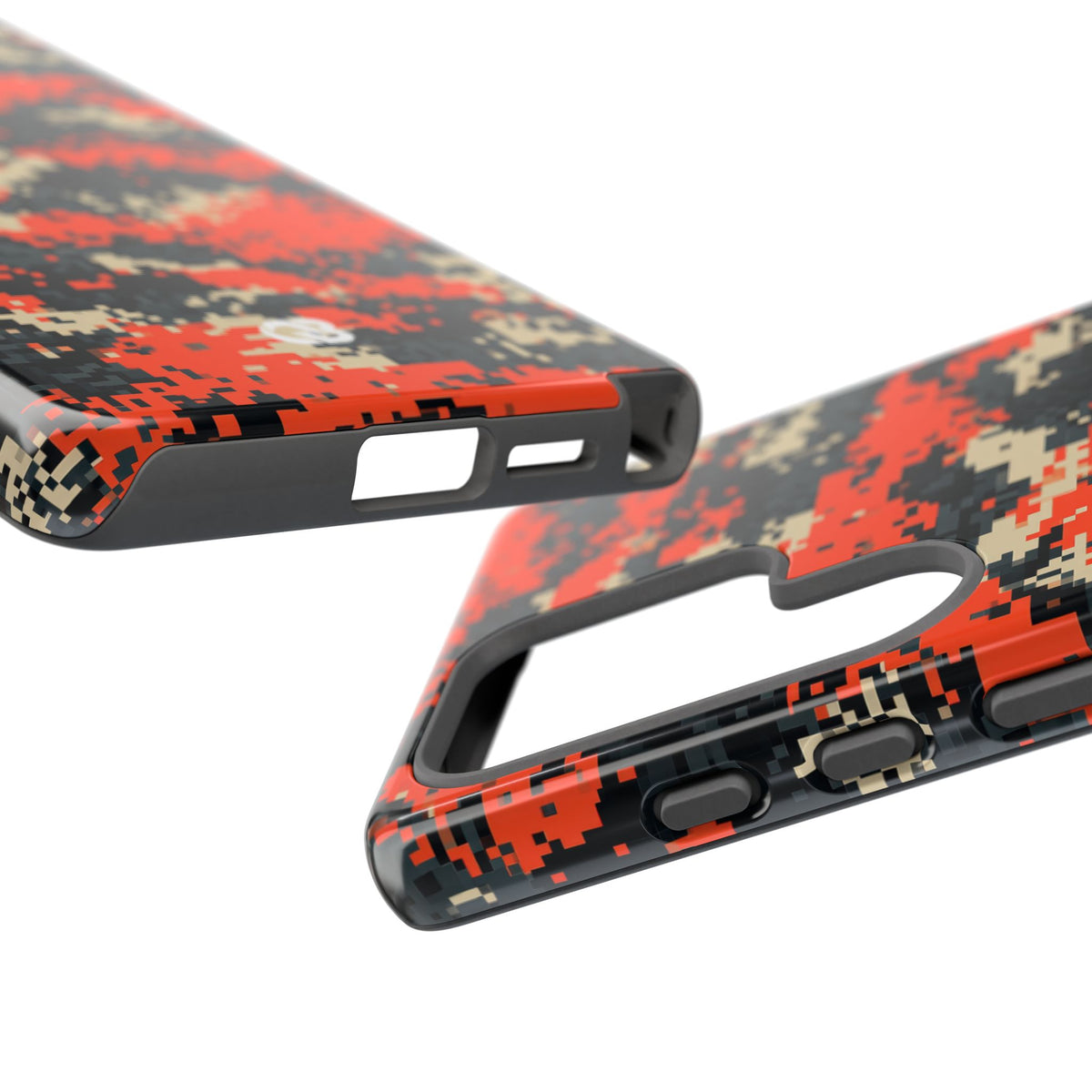 Signal Pixel Camo · Tough Phone Case for Samsung · Orange