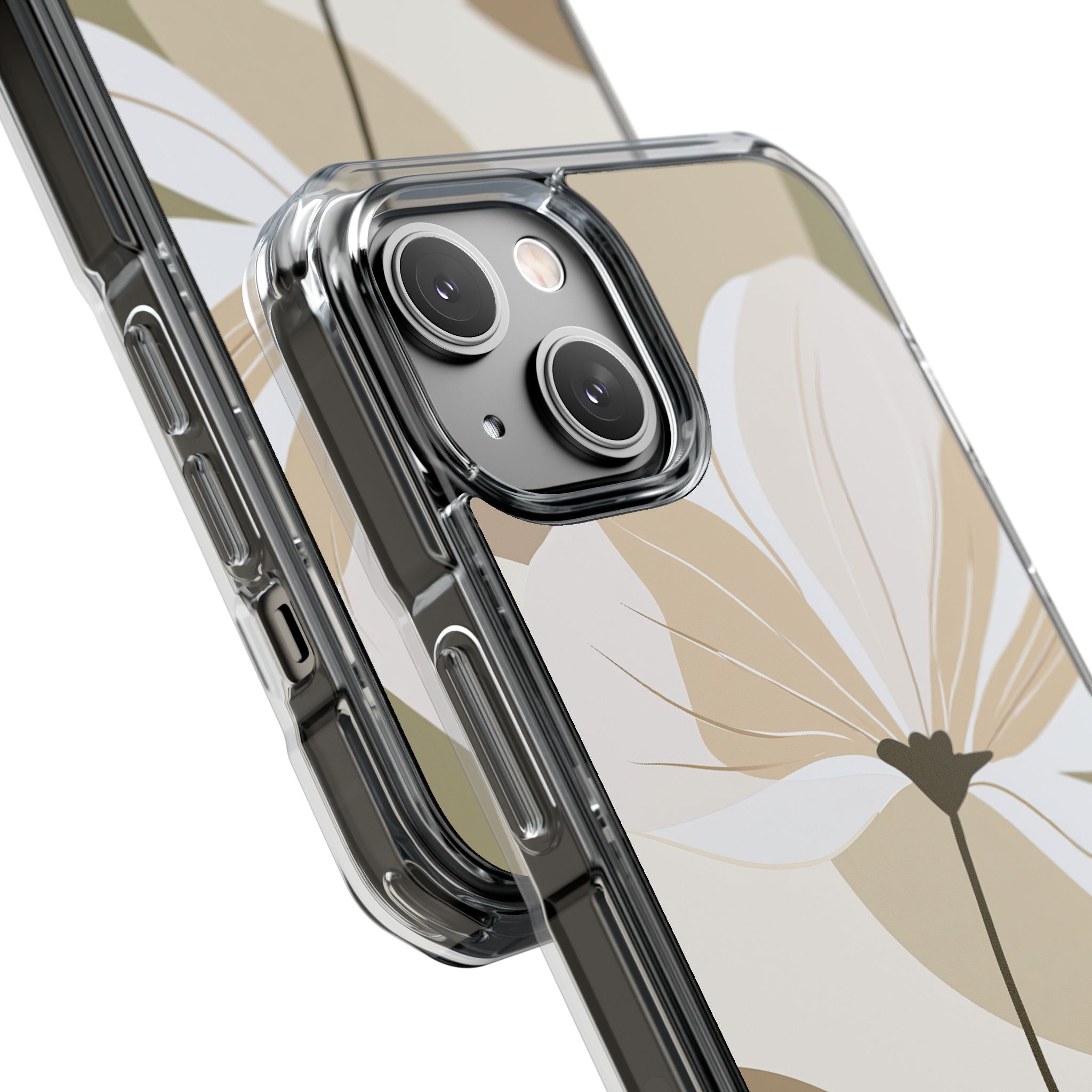 Beige Impact MagSafe Phone Case for iPhone - Sage Linen Magnolia