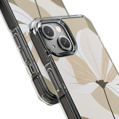 Beige Impact MagSafe Phone Case for iPhone - Sage Linen Magnolia