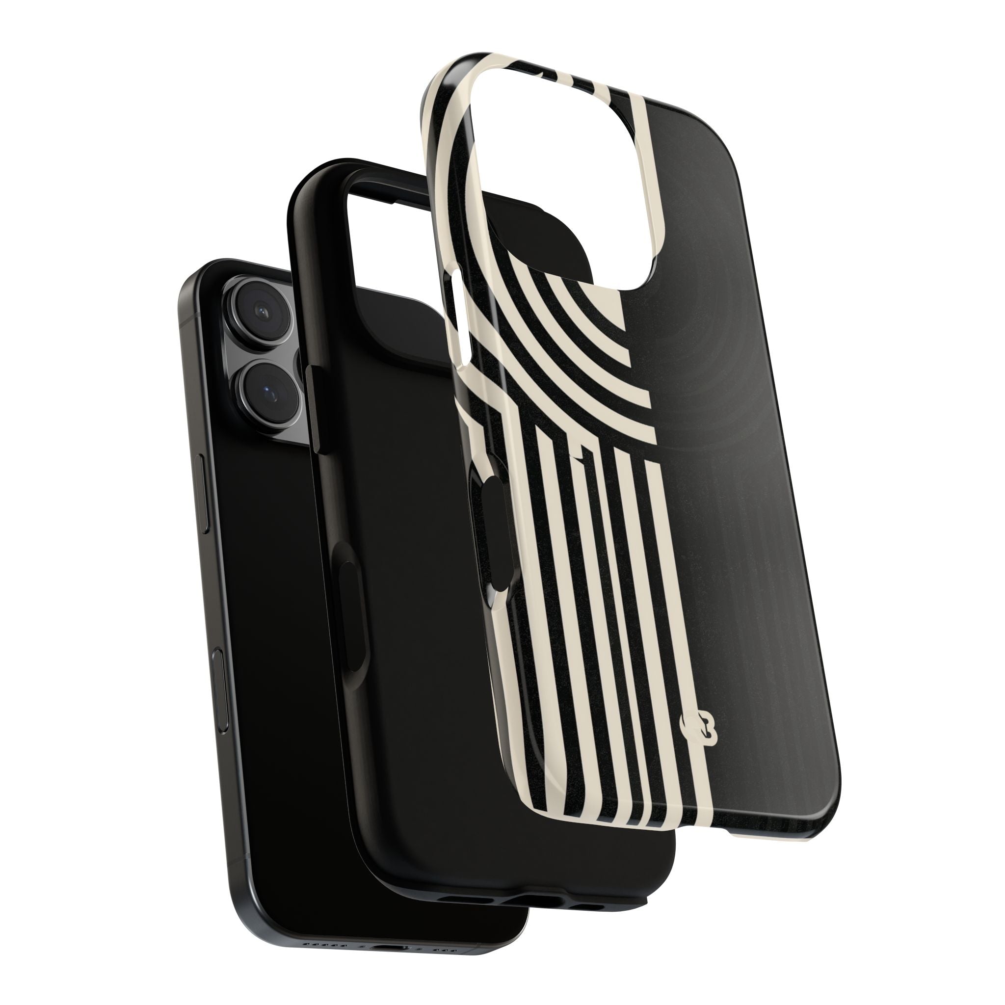 Beige Tough Phone Case for iPhone - Monolith Ivory Signal