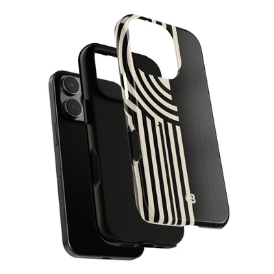 Beige Tough Phone Case for iPhone - Monolith Ivory Signal