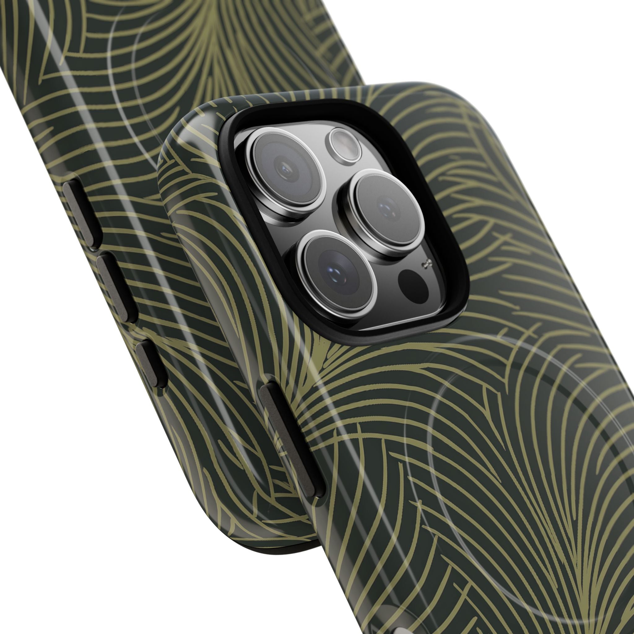 Green Tough 2.0 Magsafe Phone Case for iPhone - Dark Olive Plume