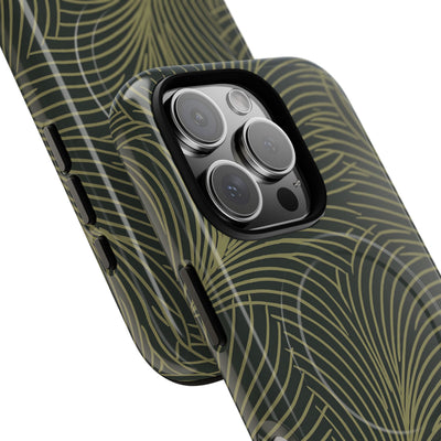 Green Tough 2.0 Magsafe Phone Case for iPhone - Dark Olive Plume