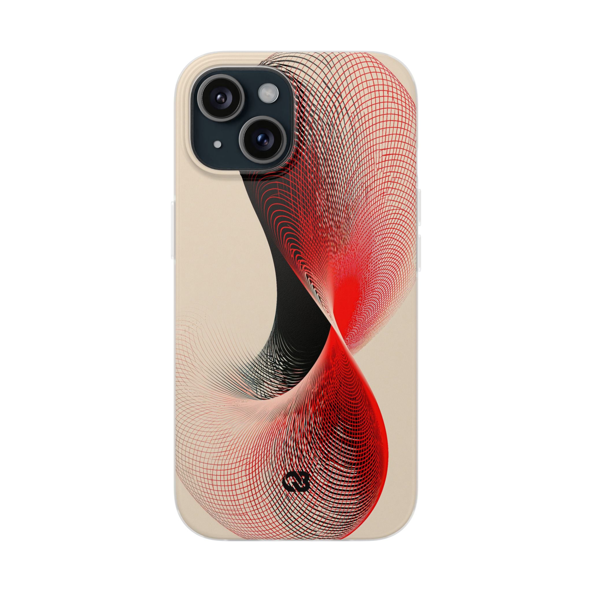 Red Lite Phone Case for iPhone - Scarlet Wireframe Helix
