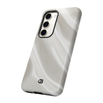 White Tough Phone Case for Samsung - Polished Ivory Wave
