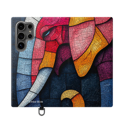 Blue Mosaic Elephant - Samsung S24 Ultra Case - Wallet