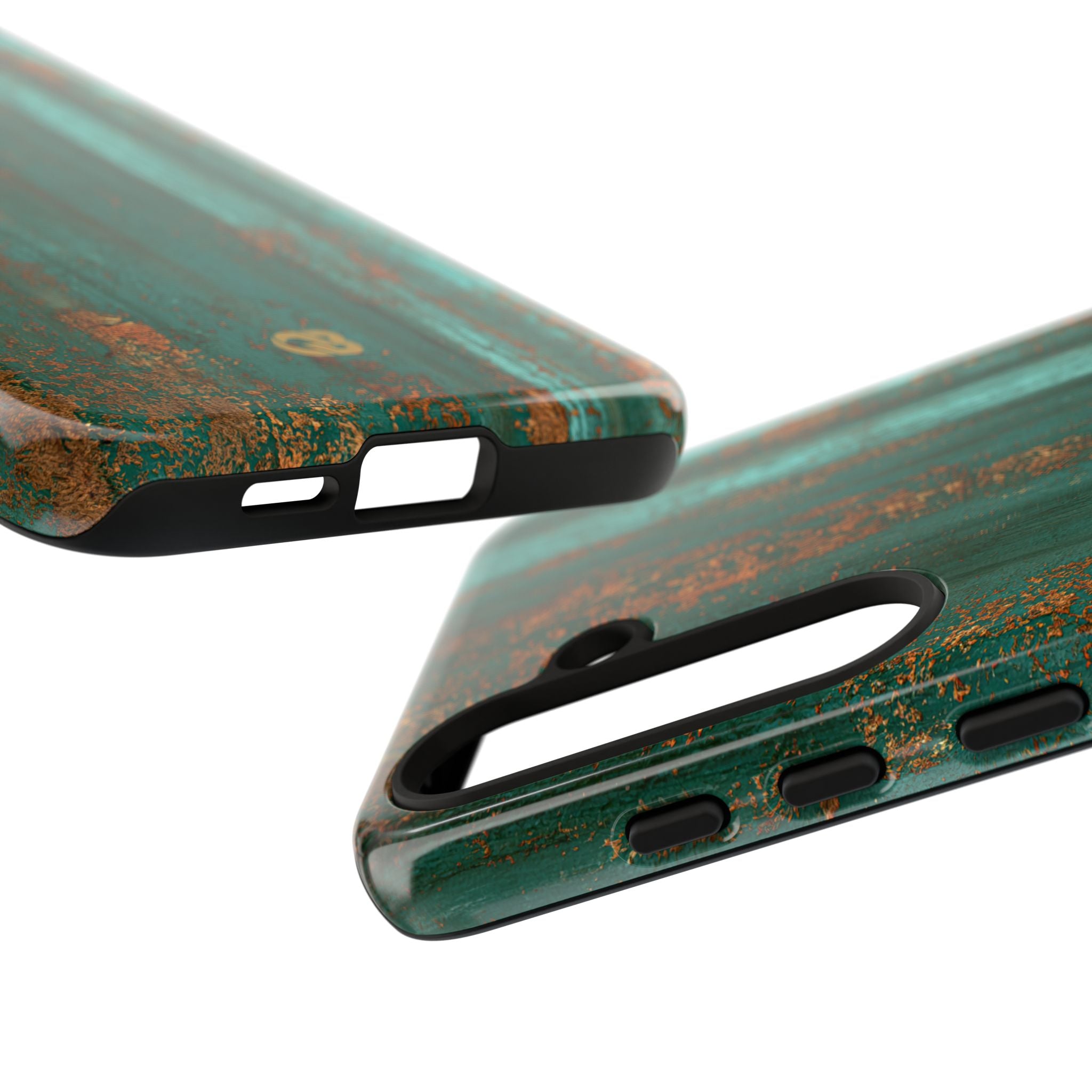 Teal Tough Phone Case for Samsung - Verdigris Copper Siding
