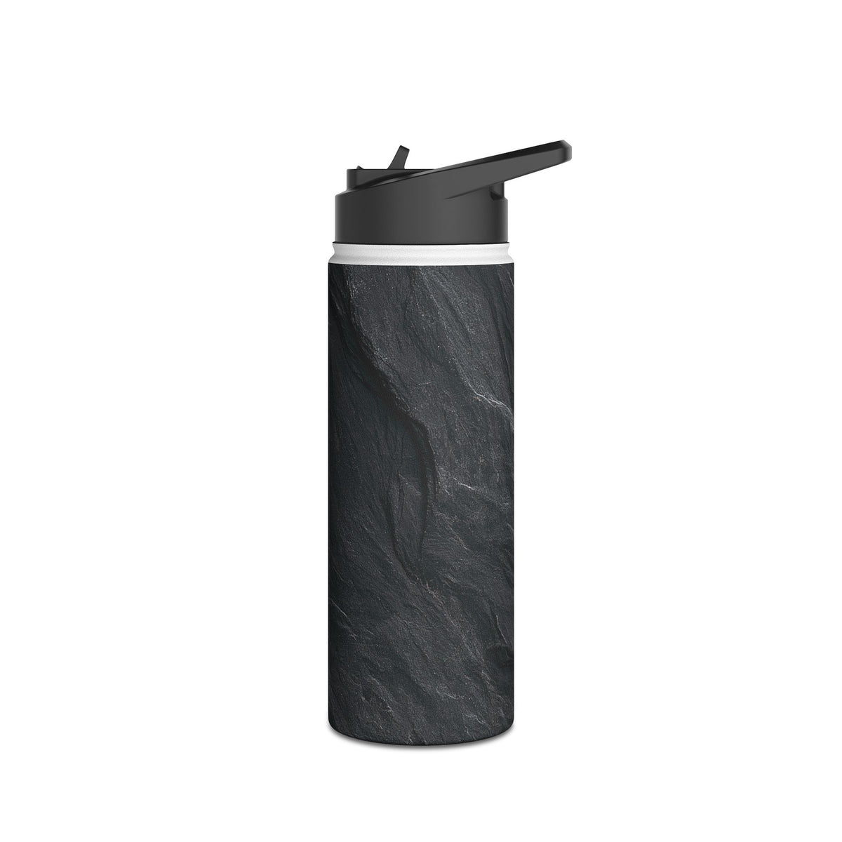 Dark Slate Strata · Insulated Water Bottle · Black