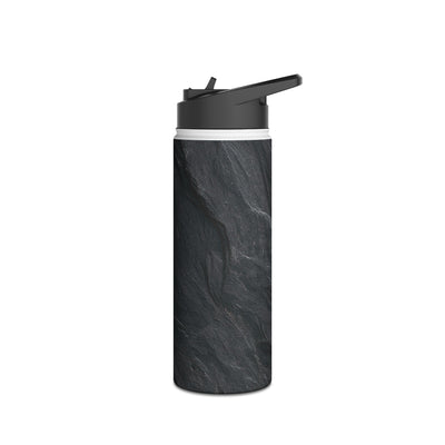 Dark Slate Strata · Insulated Water Bottle · Black