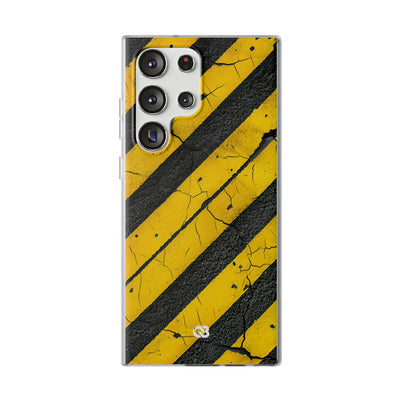 Cracked Hazard Stripes · Soft Handyhülle für Samsung