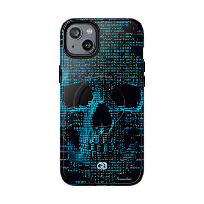 Cyan Glitch Skull · Tough+ Magsafe