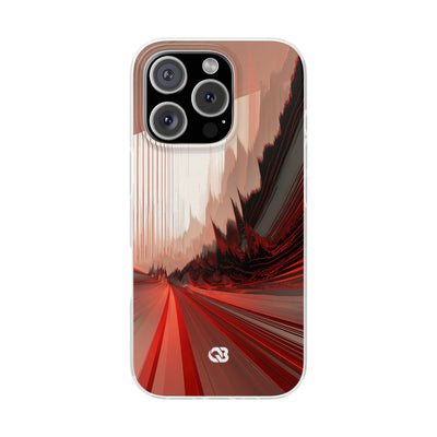 Red Lite Phone Case for iPhone - Crimson Pulse Horizon