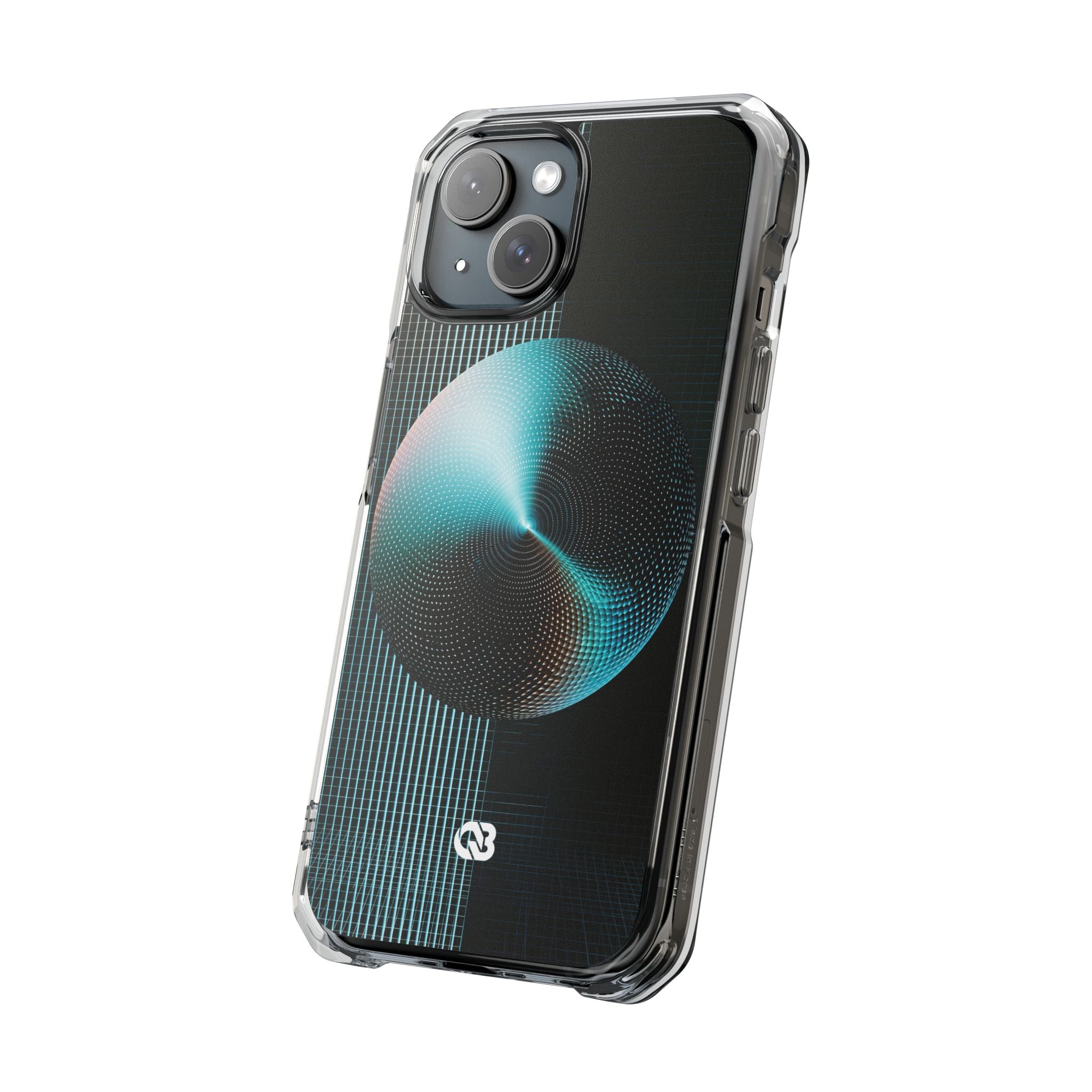 Blue Impact MagSafe Phone Case for iPhone - Cyan Vector Sphere