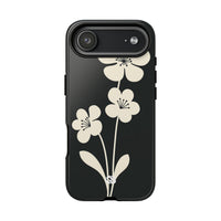Black Tough Phone Case for iPhone - Obsidian Cream Bloom