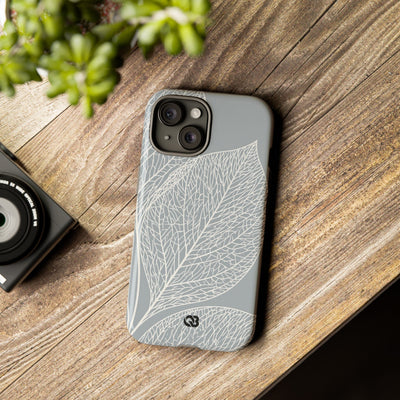 Grey Tough Phone Case for iPhone - Frosted Ash Veins