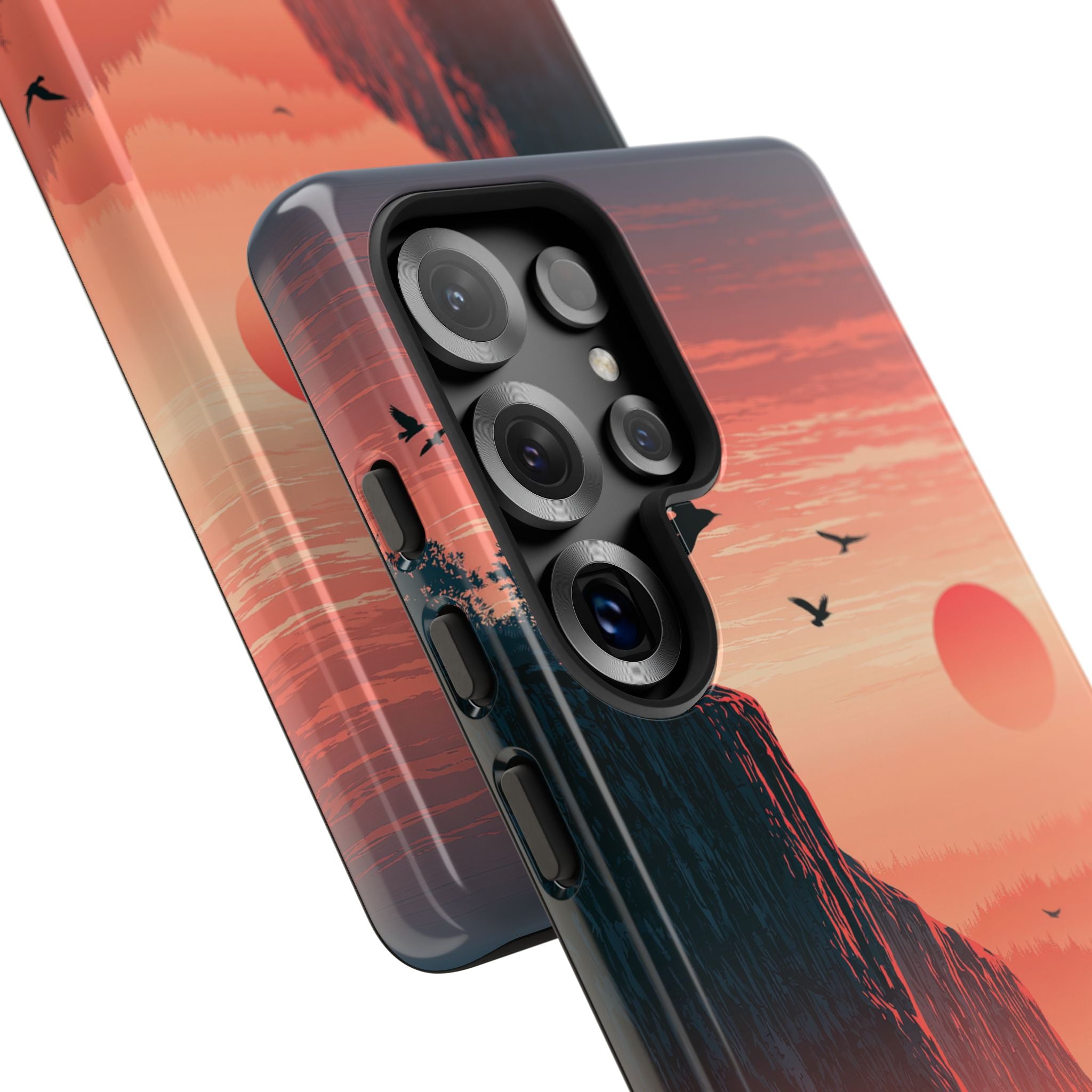 Orange Tough Phone Case for Samsung - Crimson Ridge Flight