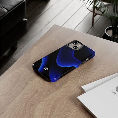 Blue Tough Phone Case for iPhone - Electric Cobalt Flow
