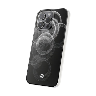 Black Lite Phone Case for iPhone - Kinetic Wireframe Orbit