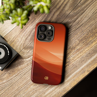 Orange Tough Phone Case for iPhone - Crimson Dune Gradient
