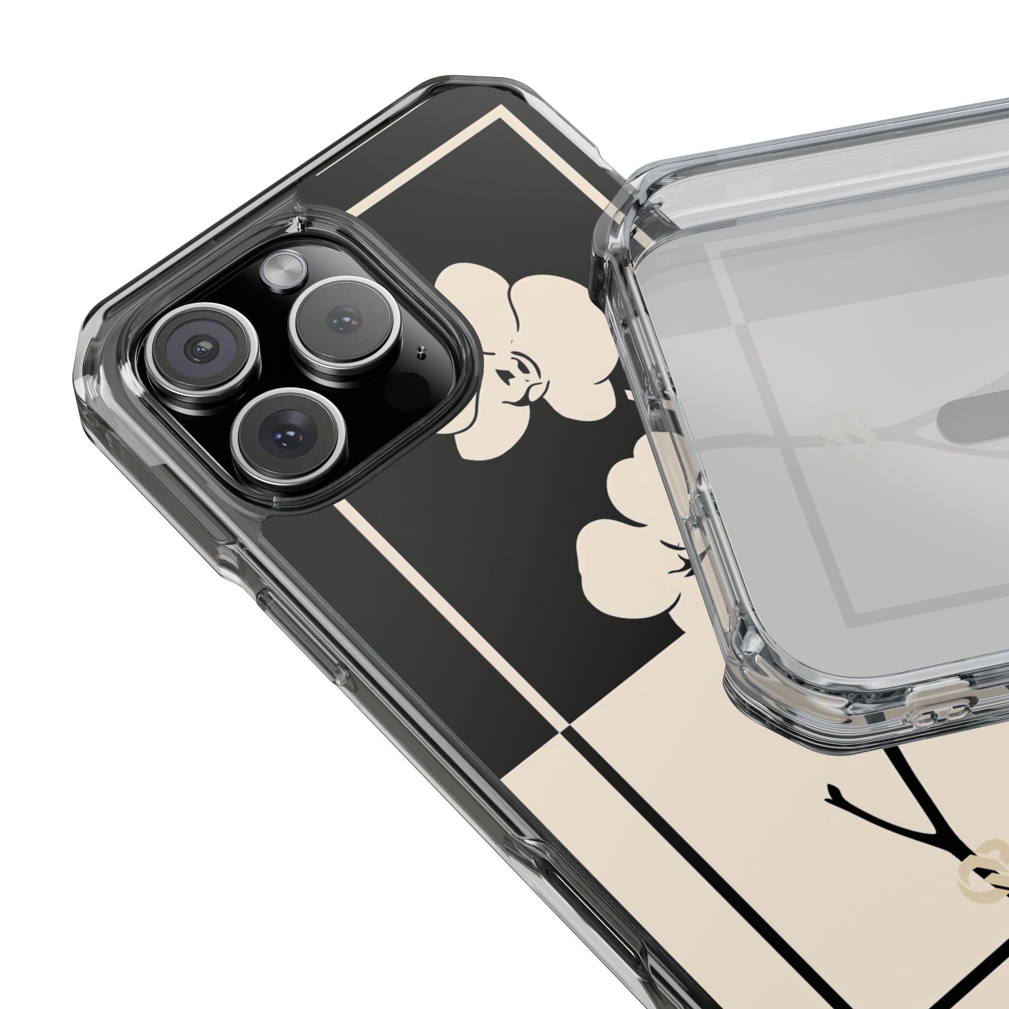 Beige Impact MagSafe Phone Case for iPhone - Nocturnal Orchid Frame