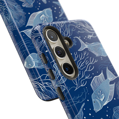 Navy Scale Reef Samsung S24 Case - Tough