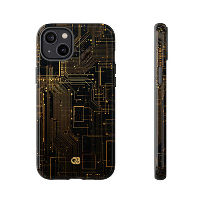 Gold Tough Phone Case for iPhone - Amber Core Mainframe