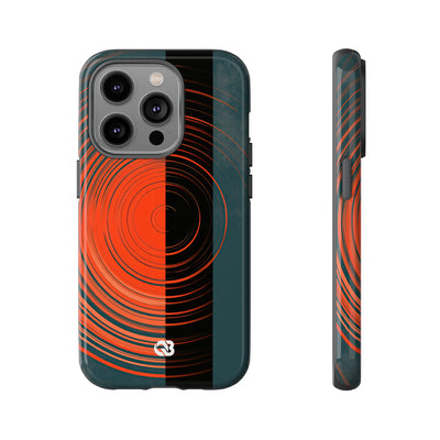 Teal Tough Phone Case for iPhone - Burnt Slate Radial