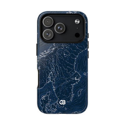 Nordic Contour Chart · Tough 2.0 Magnetic Phone Case for iPhone · Blue