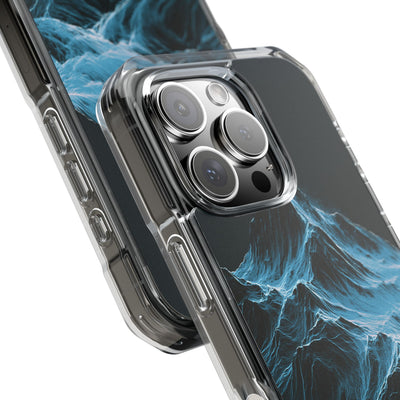 Nordic Frost Peak · Clear Impact Magnetic Phone Case for iPhone · Blue