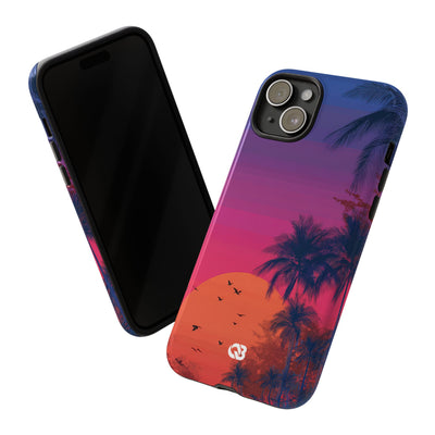 Neon Horizon Palms · Tough Phone Case for iPhone